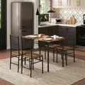 Produktbild: Esstisch Küchentisch Set, Esstisch Mit 4 Stühlen, Essgruppe Set Für 4 Personen, Sitzgruppe Esszimmer, Esszimmertisch Mit Metallgestell, Mdf, Vintage Braun - Woltu