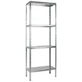 Produktbild: SCHULTE Regalwelt Steckregal mit 4 PowerMAX Fachböden, 65 kg Tragkraft, 180x60x40 cm (HxBxT), verzinkt (Lagerregal, Werkstattregal, Kellerregal, Garagenregal, Metallregal
