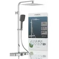 Produktbild: OCEAN Überkopfbrause-Set, Chrom/Anthrazit, mit Thermostatarmatur, mit Ablage