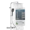 Produktbild: Schütte OCEAN Duschsystem mit Thermostat und Glasablage-Duschset mit 30x30cm, Regendusche mit Wandhalterung und Duschkopf-Duschpaneel Duschsäule in Chrom/Anthrazit 60531