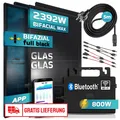Produktbild: SUNNIVA® 1840W Balkonkraftwerk BIFAZIAL FULLBLACK komplett Steckdose ASTRO-E 800 Watt Wechselrichter, Solaranlage Komplettset, 4x460W N-Type Glas-Glas Bifacial Solarmodule, 5m Kabel, 4x2.5m Solarkabel