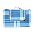 Produktbild: Amazon Basics Reisezubehör- Reisedecke mit Wasserdicht Rückseite, 200 x 200 cm, Hellblaues Plaid