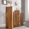 Produktbild: riess-ambiente Design Deko Säule 3er Set MAKASSAR 80cm braun Sheesham stone finish