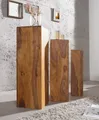 Produktbild: Massive Design Dekosäule Makassar 3er Set Sheesham Beistelltisch Tisch natur