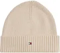 Produktbild: Tommy Hilfiger Herren Strickmütze Flag Cotton Beanie mit Kaschmir, Beige (Classic Beige), Einheitsgröße