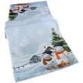 Produktbild: texpot Tischdecke Tischläufer Druckmotiv Schneemänner Winter Weihnachtstischdecke (1-tlg) weiß rechteckig | 40 cm x 140 cm