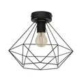 Produktbild: EGLO Deckenlampe Tarbes, 1 flammige Vintage Deckenleuchte im Retro Look, Material: Stahl, Farbe: Schwarz, Fassung: E27