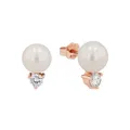 Produktbild: Amor Ohrstecker 925 Sterling Silber Damen Ohrschmuck, mit Zirkonia synth., mit Süßwasserzuchtperle, 1,4 cm, Roséfarben, Kommt in Schmuck Geschenk Box, 9179794