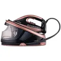 Produktbild: LEHMANN Dampfbügelstation, 8 Bar Druck, 1,5 L abnehmbarer Wassertank, 120 g/min Dampfleistung mit Extra Dampfstoß, 2400 Watt - Schwarz/Rosa
