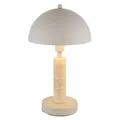 Produktbild: GLOBO Tischleuchte Nachttischlampe Leselampe Metall sandfarben Travertin Stein H 34 cm