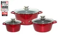 Produktbild: Elo Topf-Set Rubino Topfset 3-teilig, Aluminiumguss (Set, 6-tlg), mit Glitzer-Glamour-Effekt