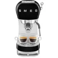 Produktbild: SMEG ECF02BLEU Espresso-Kaffeemaschine 50's Style, Schwarz, Siebträger