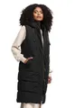 Produktbild: MARIKOO Damen Winterweste (XS-3XL) - Steppweste, lang, teils mit Magnetverschluss, verstellbare Kapuze, Warme Weste Frauen - N018 (XL, Schwarz)