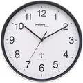 Produktbild: Technoline Wanduhr WT 8030, Kunststoff, analog, Funkuhr, Ø 30 cm, schwarz, silber