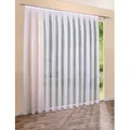 Produktbild: DecoHome24 Gardine Voile Streifen Weiß (1 St), Kräuselband, halbtransparent, Voile, Store weiß 300 cm x 230 cm