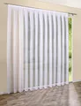 Produktbild: deco home | Gardinen Store Transparent Weiß mit Streifen Voile Vorhang mit Kräuselband | 300 x 230 cm