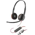 Produktbild: poly Blackwire Headset Kopfbügel mit Mikrofon Stereo 3220 Schwarz