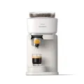 Produktbild: Philips Baristina Espressomaschine - Real Espresso, made simple. Kompakte Kaffeemaschine, Naturweiß mit mangogelbem Siebträger, 16-bar-Pumpendruck, automatisches Mahlwerk, Cafe Crema (BAR300/03)