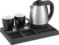 Produktbild: Adler AD 1354 Hotelwasserkocher aus Edelstahl 1 2 l + Tablett mit Tassen schwarz  stahlfarben