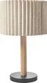 Produktbild: BELIANI Tichleuchte beige Stoff Leinen mattschwarzer Sockel Esszimmer Wohnzimmer moderner skandinavischer Stil