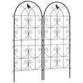 Produktbild: Outsunny Rankgitter Metall 2er Set zum Stecken rostfrei Rankhilfe mit Vogeldesign für Kletterpflanzen 50x120 cm Spalier für Zimmerpflanzen Pflanzenspalier für Tomaten Blumen Kletterpflanzen Schwarz