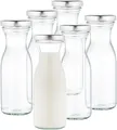 Produktbild: 6er Set Milchflaschen 250ml Twist-Off Deckel TO53 silber Karaffe Vorratsglas Flasche Aufbewahrung