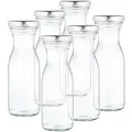 Produktbild: 6er Set Weithalsflasche Karaffe 250 ml + To 53 Deckel silber