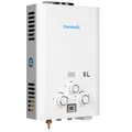 Produktbild: Durchlauferhitzer 6L, 12 kW Propan Butan Gas LPG Boiler – tragbarer Warmwasserbereiter für Außendusche, Garten, Camping, Wohnmobil & Sommerhaus, Sofort-Heißwasser, stufenlose Temperaturregelung