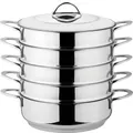 Produktbild: 32cm 7 L Dampfkocher Dampfkochtopf Mantowarka mit Deckel aus Edelstahl Manty-Kocher Мантоварка - Мантышница