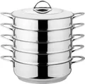 Produktbild: rukauf Dampfkocher, Mantowarka, Gardampfkochtopf Set aus Edelstahl mit Edelstahldeckel (32cm)