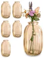 Produktbild: 6 Mini Glasvasen Deko Blumen Vase Hochzeit klein Tisch Väschen Set Vintage