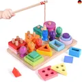 Produktbild: Hoiloie Montessori Spielzeug ab 1 Jahr,holzspielzeug&Stapelspielzeug,3 in 1