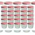 Produktbild: CAPCRO 25er Set Sturzglas 230 ml Marmeladenglas Einmachglas Einweckglas To 82 rot karierter Deckel