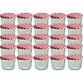 Produktbild: CAPCRO 25er Set Sturzglas 230 ml Marmeladenglas Einmachglas Einweckglas To 82 rot karierter Deckel