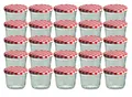 Produktbild: MamboCat Einmachglas CAPCRO 25er Set Sturzglas 230 ml To 82 rot karierter Deckel, Glas