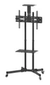 Produktbild: Manhattan 461238 Universal TV-Ständer auf Rollen für Bildschirme 37 Zoll - 70 Zoll bis zu 50 kg ( Kamerahalterung und AV-Fachboden abnehmbar ) schwarz