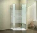 Produktbild: Fischer und Adamek Eckdusche FünfeckFünfeck EckDuschkabine Duschabtrennung EckESG Glas, BxT: 80x80 cm, Gestreift