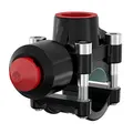 Produktbild: Flamco T-plus Temperguss DN25 3/4, Rohrschelle, Rohrverbindung für Kopferrohre, für Stahlrohre, Gusseisen 90626