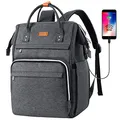 Produktbild: RJEU Rucksack Damen, Wasserdichte Rucksack Schule mit 17 Zoll Laptopfach, Schulrucksack Mädchen Teenager Handtasche Rucksack für City Business Reise Arbeits (Dunkelgrau)