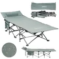 Produktbild: 24MOVE® Feldbett Campingbett bis 150 kg In-und Outdoor Camping faltbar, 190 x 67 x 34cm, tragbar mit Tasche, für Garten oder Reisen, grau