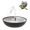 Produktbild: Solarbrunnen Set für draußen 45 cm Schale anthrazit - Schwimmende Solar Springbrunnen Fontäne und Vintage Dekoschale als Outdoor Gartenbrunnen - Außen Garten-Deko Balkon-Deko Wasserspiel