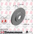Produktbild: 2x Bremsscheibe SPORT Z ZIMMERMANN 600.3221.52 für AUDI VW A3 GOLF SKODA CADDY 5