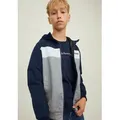 Produktbild: Jack & Jones Junior Outdoorjacke JJERUSH wasserabweisend, mit Kapuze, mattes Finish colorblocking, modisch, regular fit, Kapuze blau 176 (16J)
