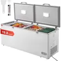 Produktbild: VEVOR Gefriertruhe, 19,8 Kubikfuß / 561 L Tiefkühltruhe mit Geteilter Oberseite & Doppelt Verschließbaren Deckeln, Freistehende Gewerbliche Gefr...