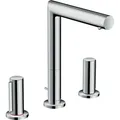 Produktbild: hansgrohe Axor Uno 3-Loch-Waschtischarmatur 45133800 Ausladung 183mm, mit Zerogriffen, Zugstangen-Ablaufgarnitur, Edelstahl-Optik