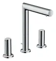 Produktbild: hansgrohe Waschtischarmatur Axor Uno 200 3-Loch Zerogriff mit Zugstangen-Ablaufgarnitur