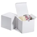 Produktbild: HOUSE DAY 50 Stück Geschenkbox Geschenkboxen Geschenkschachtel Weiß mit Deckel für Kinder Baby Geburtstagsgeschenk Hochzeit Weihnachtsgeschenkbox 10 x 10 x 10cm