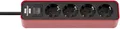 Produktbild: Brennenstuhl 1153240070 Steckdosenleiste mit Schalter 4fach Rot, Schwarz Schutzkontakt 1St.