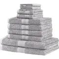 Produktbild: Handtuch-Set 10tlg. 500gsm Silber grau SET 5 (10er Mix) - Silber