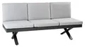 Produktbild: Loungebank Gartenliege Gartensofa Sitzbank 3-Sitzer Verstellbar Aluminium Grau